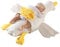 Ente Kuscheltier, Weißes Gans Plüschtier Gans Kuscheltier, Reduziert Blähungen, Anti-Erstickungs-Baby-Gans-Kissen, Gelbe Baumwolle, für Neugeborene Familie (Gürtel gegen Ersticken)