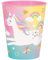 Unique 75817 Reusable Plastic Cups-295 ml-Unicorn Party-4 Count (Pack of 1), Multicolour