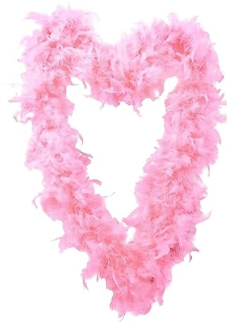 Federboa – Girlande mit Federn zur Dekoration von Truthahn in Rosa – Soft Kostü Zubehör Mädchen Dress Up Kostü für Cosplay, Halloween, Hochzeit, Tanz