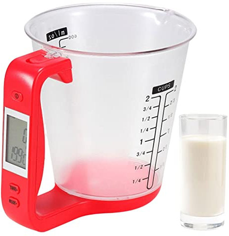 Measure Jug Scale, 0°C X40°C Household Digital Measuring Jug, Multi Function Measuring Cup, Small Measuring Scale Jug, Stackable Measure Cup for Kitchen Lab