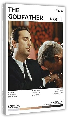 Filmposter Der Pate, Teil 3, Filmposter, Leinwand-Poster, Wandkunst, Dekor, Bild, Gemälde für Wohnzimmer, Schlafzimmer, Dekoration, 60 x 90 cm
