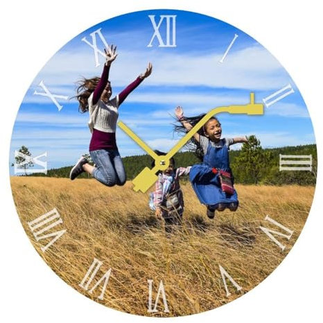 GZYZXP Wanduhr mit Foto, Personalisierte hölzern Wanduhr, Benutzerdefinierte Wanduhr, leise Wanduhr, Personalisierte Wanduhr aus Holz mit Fototext, Fügen Sie Ihr Bild/Foto/Logo/Jedes Design Hinzu