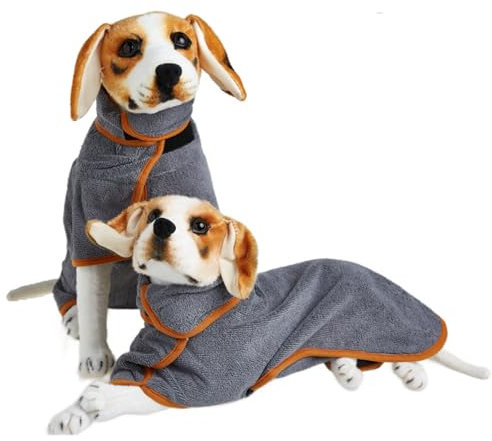 Robe pour chien - Serviette pour chien - Super absorbante - Avec fermeture à crochet - Pour chiens de taille moyenne et grande - Après le bain - Piscine