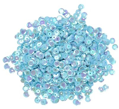 sourcing map Lose Pailletten Irisierende Pailletten 2400 Stück Becher-Pailletten Stickerei-Pailletten für Schmuckherstellung Basteln Nähen, Seeblau