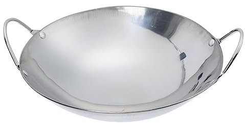 ABOOFAN Marmite Coréenne 23 Cm En Acier Inoxydable Épais Poêle à Frire Double Poignée Chauffante Rapide Pour Cuisson De Fruits De Mer Et Plats Secs Petite Casserole Cuisine Maison