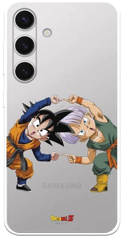 Schutzhülle kompatibel mit Samsung Galaxy S24, offizieller Dragon Ball Goten und Trunks Fusion, zum Schutz Ihres Handys, transparente Silikonhülle, flexibel, offiziell lizenziert von Dragon Ball