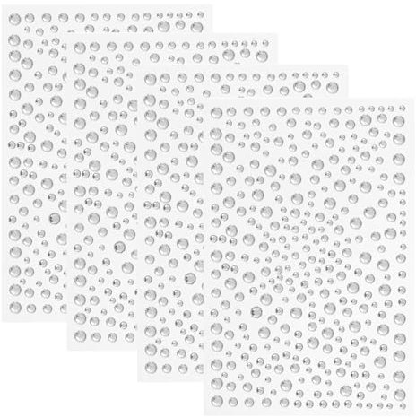 Perlen Glitzersteine Aufkleber,1300 Pcs Perlen Aufkleber Gesicht Gems Selbstklebende Weiß Flache Rückseite Pearl Selbstklebende Halbperlenfür Gesicht Körper Nägel Haare Make up (3/4/5/6mm)