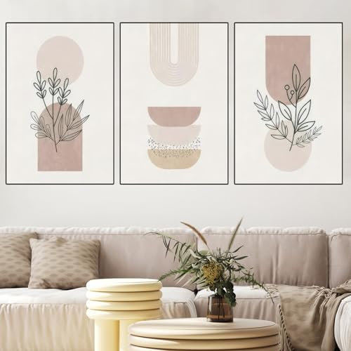 Abstrakte Leinwandbilder,Modernes Bilder Mit Blumen Kunstdrucke Leinwand,wandbilder Boho Style,Für Wohnzimmer Schlafzimmer Bilder,Unframed (A,3x40x60cm)