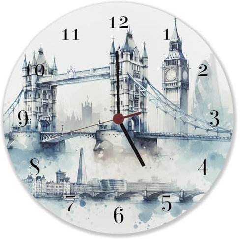 speecheese Wahrzeichen London Wanduhr Big Ben Tower Bridge Design Eye-Catcher im Buckingham Palace-Stil London Flair