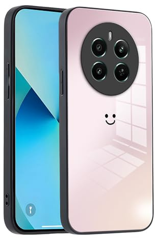 XINYEXIN Funda para Realme 12+ 5G / Realme 12 Plus 5G / Realme 12 4G Case con Vidrio Degradado, Moda Ultra Delgado Antichoque y Antiarañazos Protectora Carcasa - Rosa