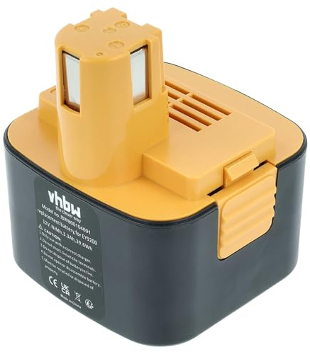 vhbw Akku Ersatz für Panasonic EY9107 | EY9108, PA-1204, EY9200, EY9200B, EY9201 für Werkzeug (3300 mAh, NiMH, 12 V)