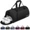BECOJADDE Gym Bag for Women & Men, 35L Travel Sports Duffel with Shoe Compartment & Wet Pocket, Padded Shoulder Strap for Fitness & Workout, Black