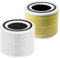 LeadCon 2 Pack 300s Filter Compatible with LEVOIT Core 300 and Core 300S VortexAir Air Purifier, Core 300-RF, 3-in-1 H13 True HEPA, Activated Carbon Filtration System White and Yellow