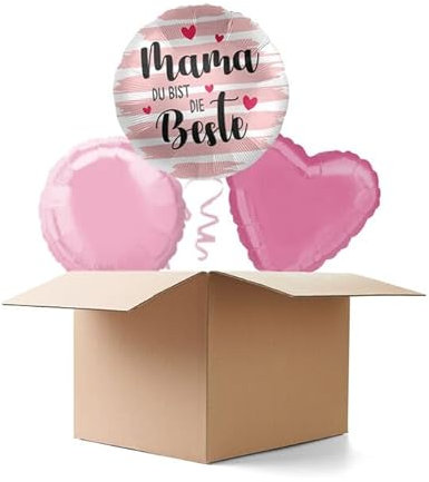 NEU Ballongrüße Mama du bist die Beste, 3 Ballons