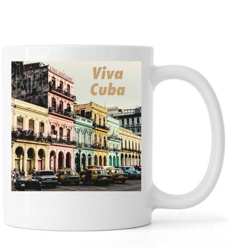 Viva Cuba Vintage Fotokunst Keramik Tee Kaffee Tasse Weiß