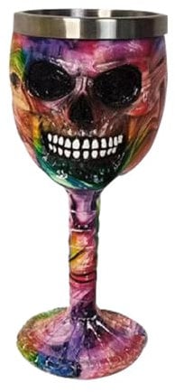 Calice in resina | Bicchiere da vino Halloween | Calici Halloween, Decorativi Halloween, Resina disegnata a mano, Acciaio Inox per Vino