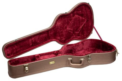 Crossrock Designer Serie - Universeller Holzkoffer für 4/4 Klassikgitarren - Sicherheitsschloss, Metallfüße, Ablageplatz - Schokoladenbraun (CRW520CCB)