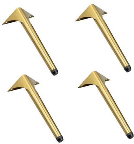 Lot de 4 pieds de meubles réglables - Doré - 35 cm - Kit de rechange pour canapé, table de chevet, commode, meubles de bricolage