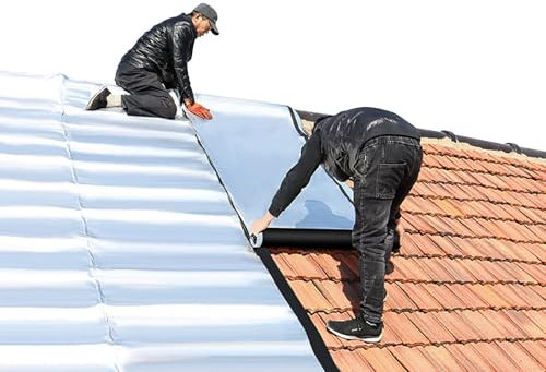 IHAHU Asphalt Roof Shingles Repair Tape 2.0 mm Thickness Aluminum Coating Foil Sheds Roofing Felt for Pipe Metal Window Seal Boat, Rolls Flashing Tape(1x10 m)