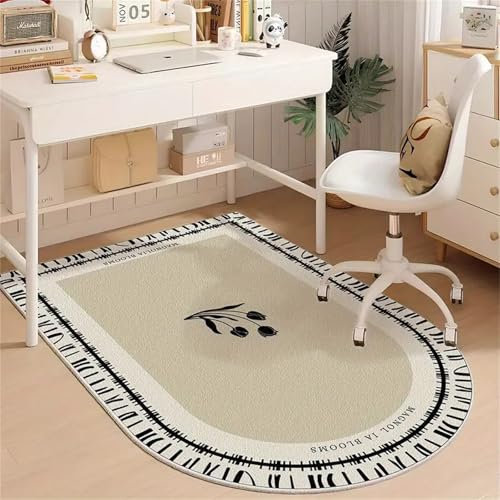 Odot Bodenschutzmatte Bürostuhl, Modern Minimalismus Bürostuhl Unterlage Schreibtischstuhl Unterlage Kratzfest rutschfest Bodenschutzmatte Gaming Teppich für Hartböden Büro (Tulpenblüte,60x120cm)