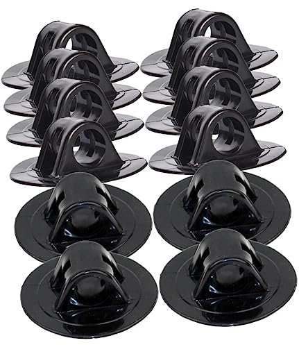 SOIMISS 12 Stück Motor Befestigungs Halterung Träger Bootsrutenhalter Kajakschienenhalterung Rolle Angelkajak Motor Für Schlauchboote Tragbar Schnalle Stange Bootszubehör Inhaber Black PVC