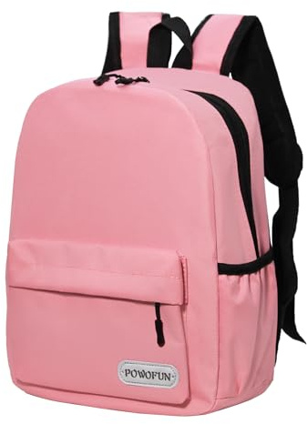POWOFUN Kinder-Rucksack, Vorschul- und Kleinkind-Rucksack, leichter Schulranzen, lässiger Tagesrucksack, Pink-b