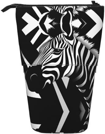 WBQLSL Agile Zebra bedrucktes einziehbares Federmäppchen, perfekt für Make-up, Schreibwaren oder eine Münzbörse.