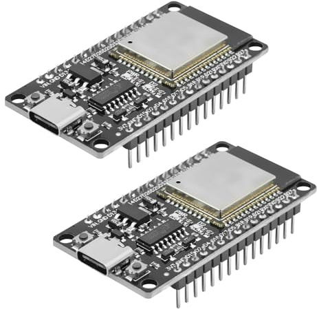 APKLVSR ESP32 NodeMCU Modul, 2 Stücke: ESP32 USB C Modul, 2.4 GHz WiFi+Bluetooth, Dual-Cores, CH340 Chip, für Arduino