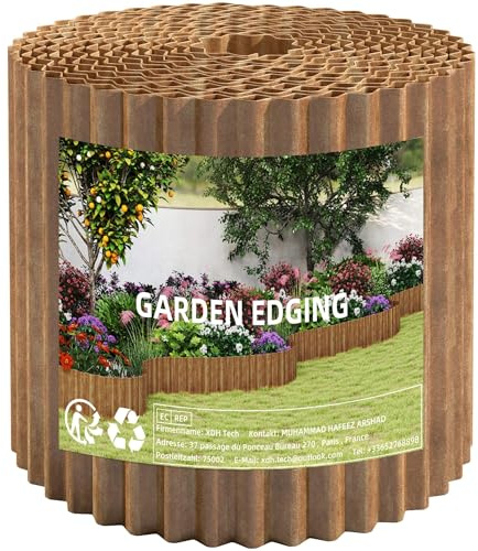 Jebosam Cortenstahl Rasenkante Metall-Beeteinfassung for Garten - 20x1200cm Gewellte Beetumrandung zur DIY-Rasen, Blumenbeet und Landschaftsgestaltung (Echter Rost)