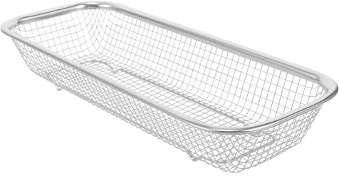 VOSAREA Panier d'Égouttage Inox 31 cm, Passoire Rectangulaire | Panier filtre en acier inoxydable à maille large pour fruits, légumes, vaisselle et petits ustensiles