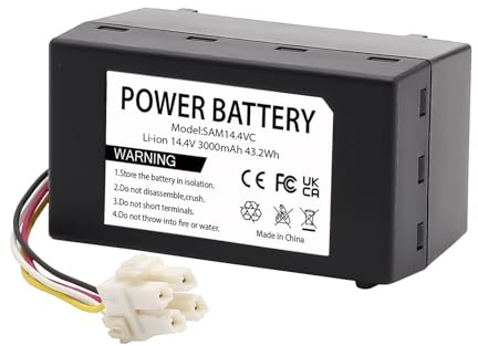Batteria 14,4V 3000mAh Li-Ion per Samsung Navibot SR8980 SR8940 SR8950 SR8981 SR10F71UB VR10F71UCBC VCR8980 VCR8940 VCR8930 Pop-Out, Ricambio DJ43-00006B VCA-RBT30 DJ96-00152B DJ43-00006A DJ96-00203A