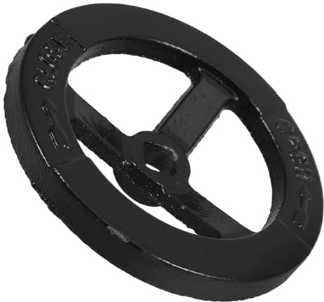 BELLIFFY Maniglia Valvola Rotonda in Ferro Nero Design a Ruota Direzionale, Facile Installazione, Adatta per Tubo Flessibile e Valvola Industriale