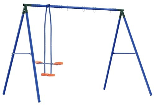 LoogCape Schaukelgestell für draußen mit Schwenksitz für Kinder bis 10 Jahre, stabiles Stahlrahmen, wetterfest, Erweiterbar für Garten, Spielplatz, Outdoor, inklusive Montageset und Zubehör
