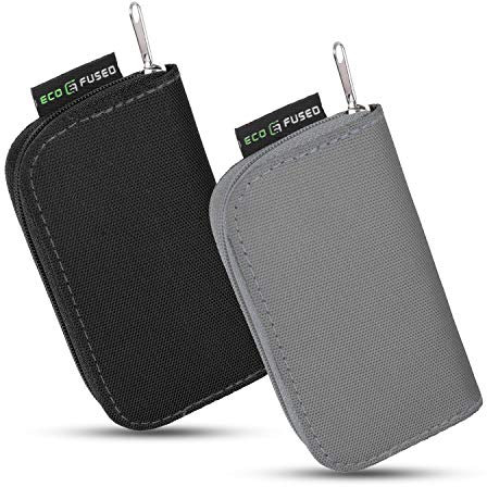 Eco-Fused Memory Card Carrying Case - Suitable for SDHC and SD Cards - 8 Pages and 22 Slots - Microfiber Cleaning Cloth Included - 2 pack - 44 Slots, Grey & Black