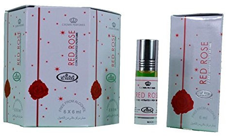 Rosso Rose - 6ml 2oz) Roll-on Profumo Olio by Al-Rehab (Crown Profumi) (Box di 6) by Al-rehab