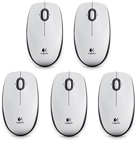 Logitech M100 Maus schnurgebunden (weiß | 5er Pack)