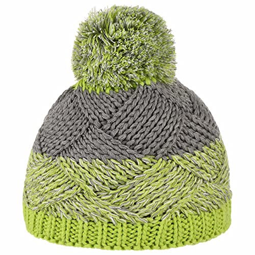 maximo Twotone Kinder Bommelmütze Beanie Strickmütze Kinderbeanie Wintermütze Kindermütze (53 cm - grün)