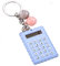VBESTLIFE -Taschenrechner, Portable Pocket Candy Farbe PVC 8-stelliger elektronischer Taschenrechner mit Silikonknöpfen und Schlüsselanhänger-Schnalle für Kinderstudenten(Blau)