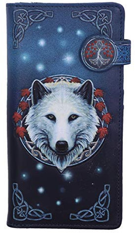 Nemesis Now Lisa Parker Porte-Monnaie en polyuréthane Motif Loup d'automne Bleu 18,5 cm