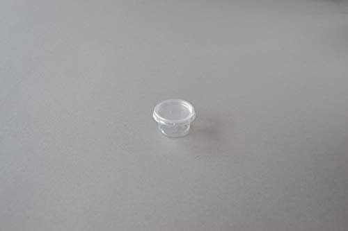 500 Stück Dressing Becher mit Deckel, 30 ml rund transparent Dressingbecher Soßenbecher Saucenbecher Degustationsbecher Feinkostbecher Verpackungsbecher Portionsbecher Buttercup Dip Becher