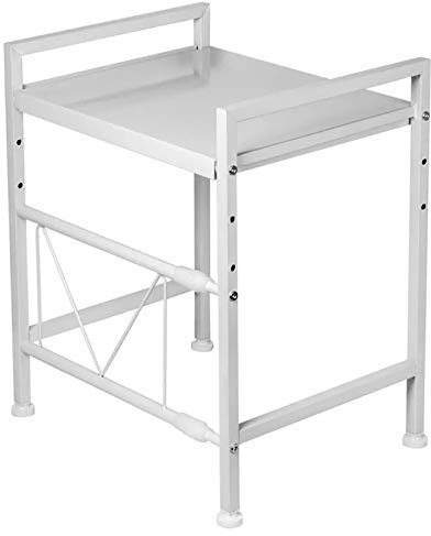 Repisa para Horno De Microondas Microondas Horno Estante Estante de pie Cocina de Acero al Carbono Gabinete de Almacenamiento Fácil De Instalar (Color : White, Size : Small)