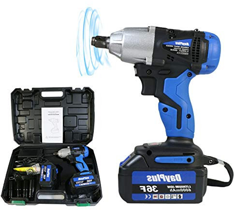 18V Akku Schlagschrauber mit 2 Akkus Set, 420Nm Drehmoment, 4400rpm Drehschlagschrauber mit LED Leicht, Vorwärts Rückwärts Einstellbuchse, 4 x Steckschlüsselset