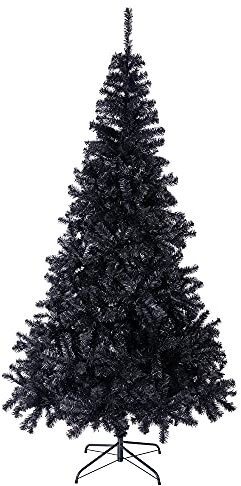 Sunnyglade 6 Ft Halloween Black Premium Artificial Christmas Tree 1000 Tips Easy to Assemble with Christmas Tree Stand (6 ft)