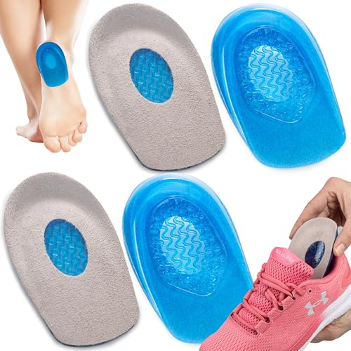 SULPO Gel-Fersenpolster - Schuheinlagen mit Massage-Gel-Technologie - Geleinlagen gegen Plantarfasziitis, Fuß-, Bein- & Rückenschmerzen - Sportliche & schicke Schuhe, High Heels, Stiefel - 2 Paar
