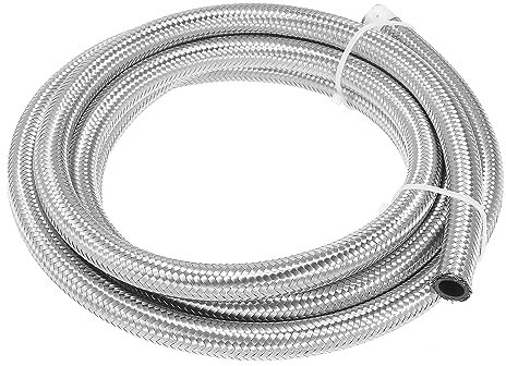 X AUTOHAUX 10Ft 8AN Braided Stainless Steel CPE Oil Fuel Gas Line Hose