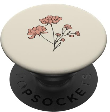 Cream Neutral - Botanical Bohemian Floral Boho Flower PopSockets Adhesive PopGrip