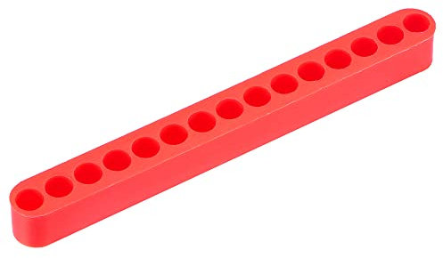 sourcing map 15 Holes Screwdriver Bit Holder 7mm Dia Plastic Hex Shank Storage Case Red 5 Pcs