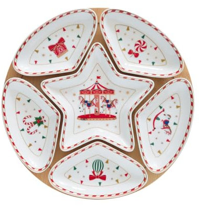 Easy life - easy life set aperitivo con base in bamboo con 6 ciotole in porcellana fine china con scatola regalo r2186#chwo