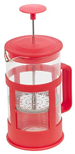 URBNLIVING 1L/9-12 Cup Glass Cafetière French Filter Coffee Press Plunger Maker Brewer (Red)