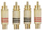 2x connettori RCA maschio coassiali senza saldatura oro/rosso video/audio